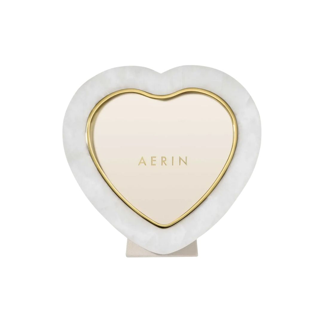 AERIN Cassiel Mosaic 6" Heart Frame in White Quartz