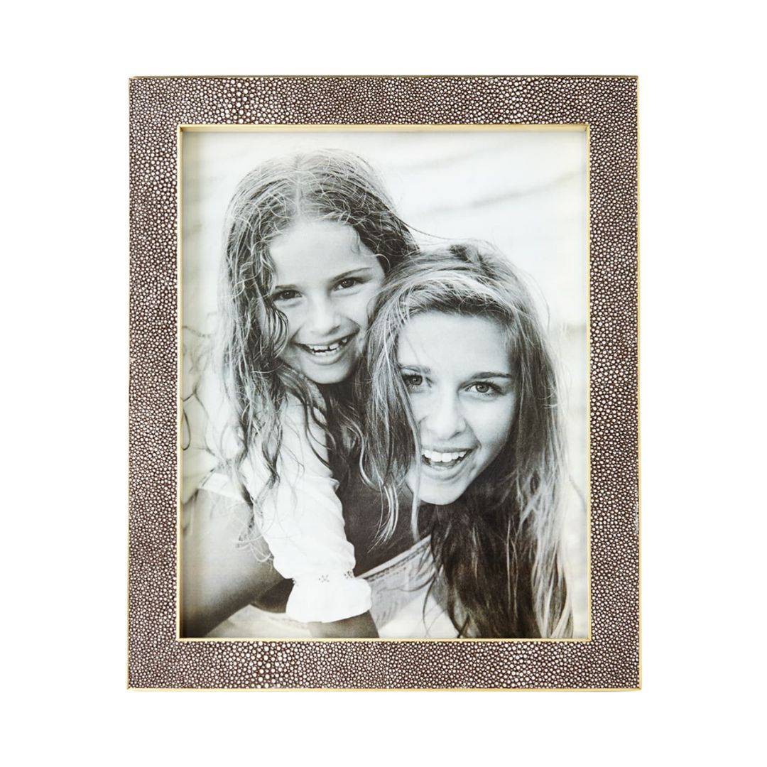 AERIN Classic Faux Shagreen Frame, 8" x 10" in Chocolate