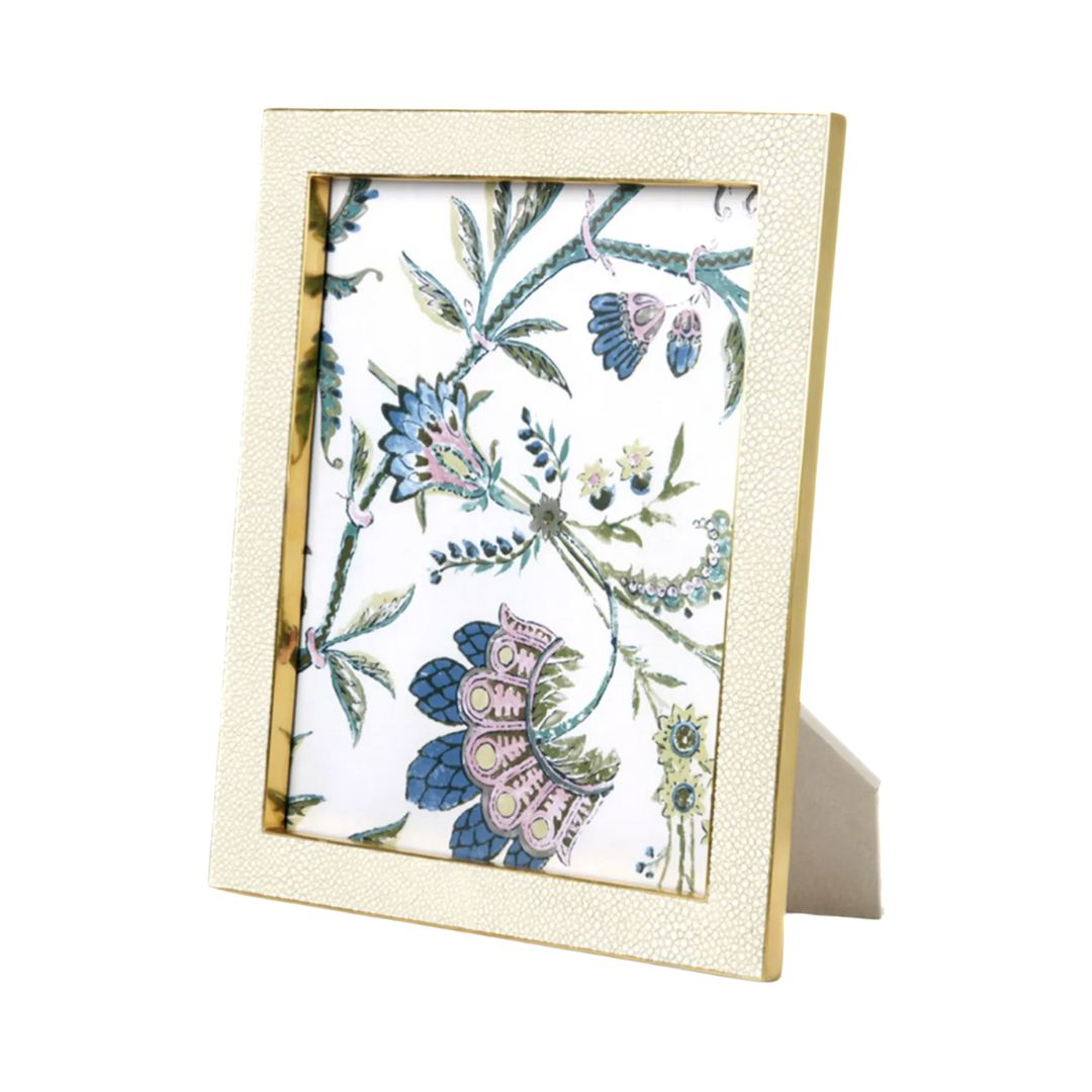 AERIN Classic Faux Shagreen Frame, 8" x 10" in Cream