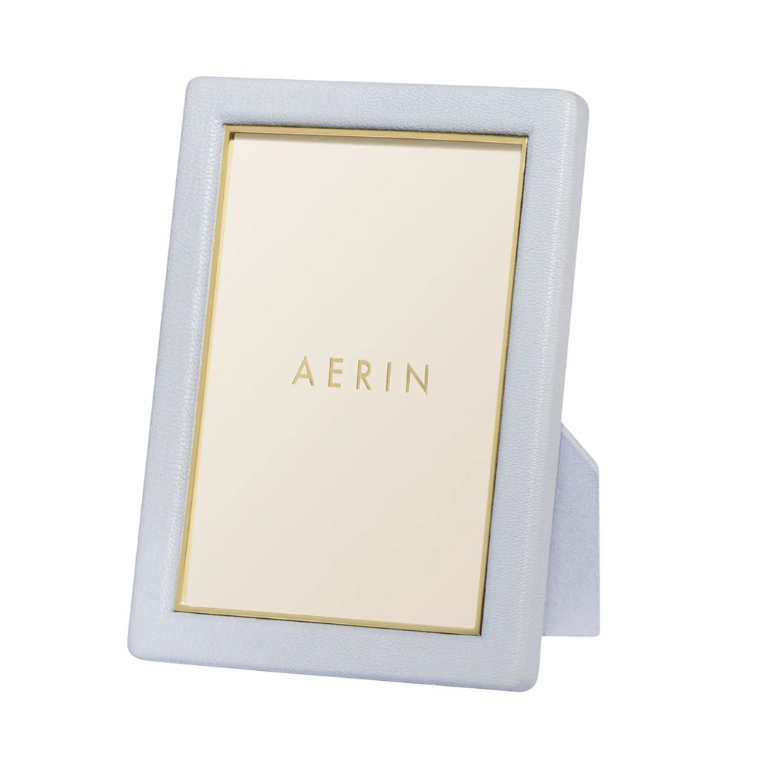 AERIN Piero Leather Photo Frame, 4" x 6" in Blue