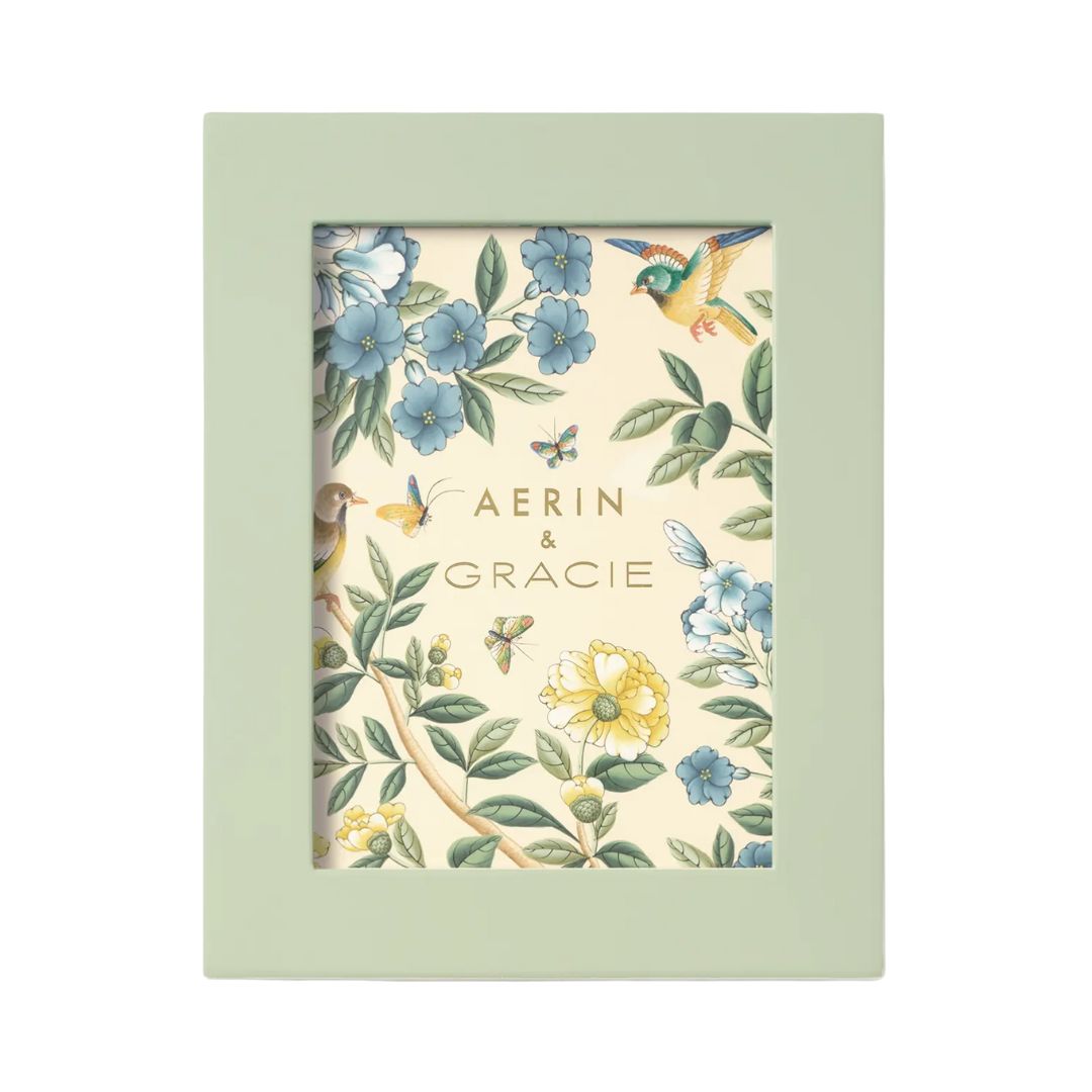 AERIN x Gracie Heathcote Lacquer Photo Frame, 5" x 7" in Open Green
