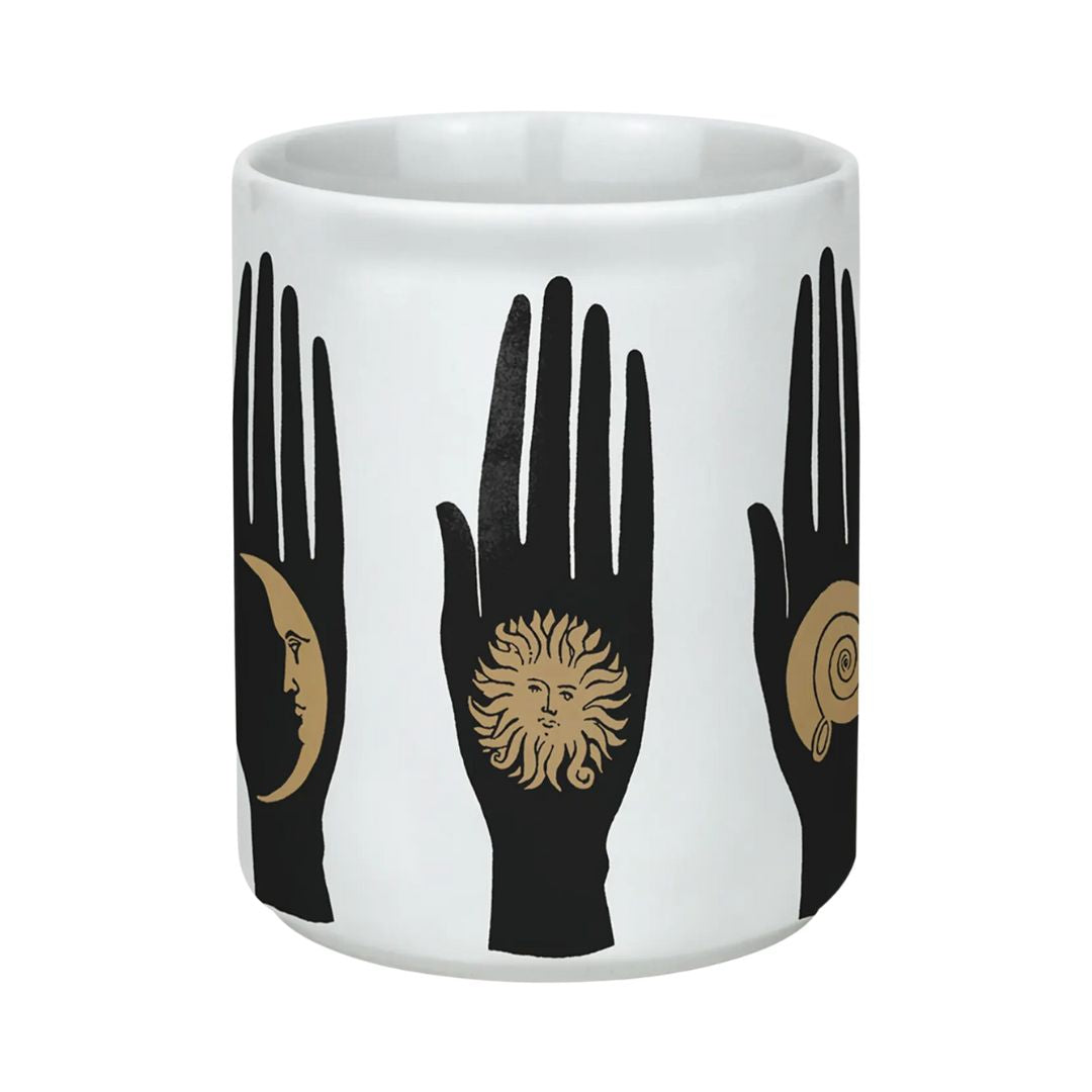 FORNASETTI Mani Silhouette Pencil Holder in White, Black & Gold
