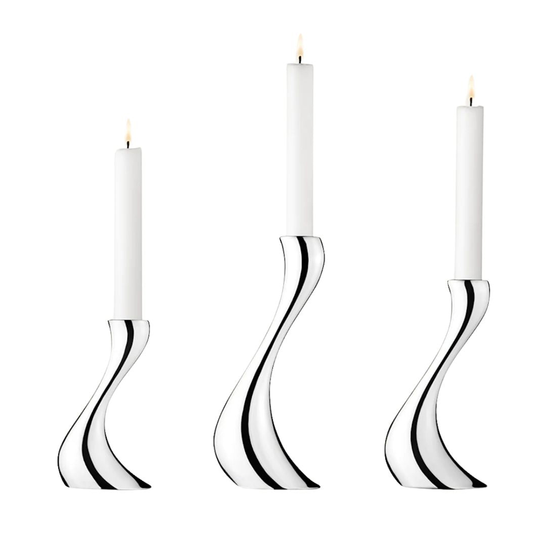 GEORG JENSEN Cobra Candleholders, 3-Piece Set