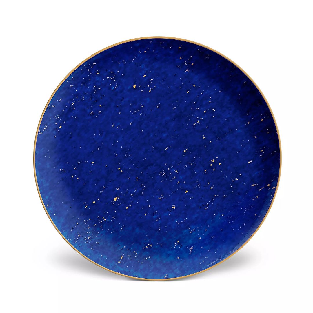 L'OBJET Lapis-Look Limoges Porcelain & 24K Gold Dessert Plate