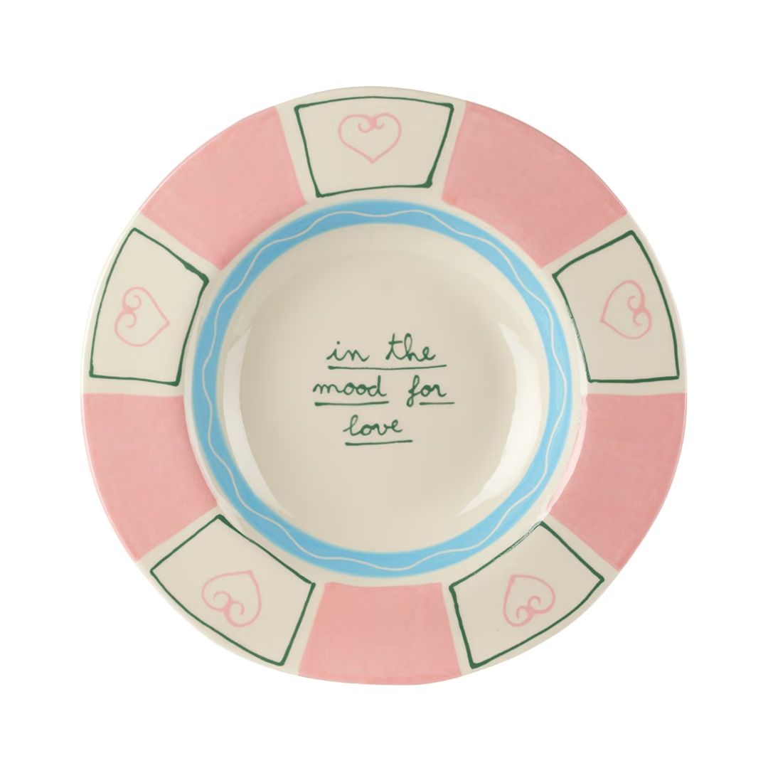 LAETITIA ROUGET In The Mood For Love Dinner Plate in Pink & White