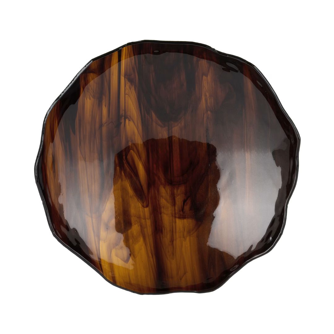 LOS OBJETOS DECORATIVOS Irregular Glass Plate in Brown
