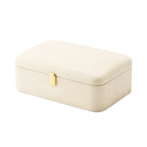 AERIN Abella Faux Shagreen Small Jewelry Box in Cream