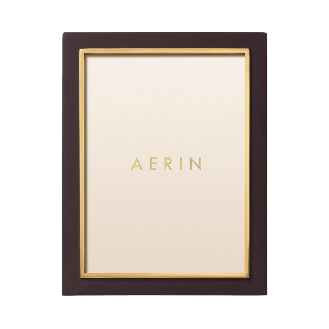 AERIN Chocolate Varda Lacquer Frame, 5x7 in Brown