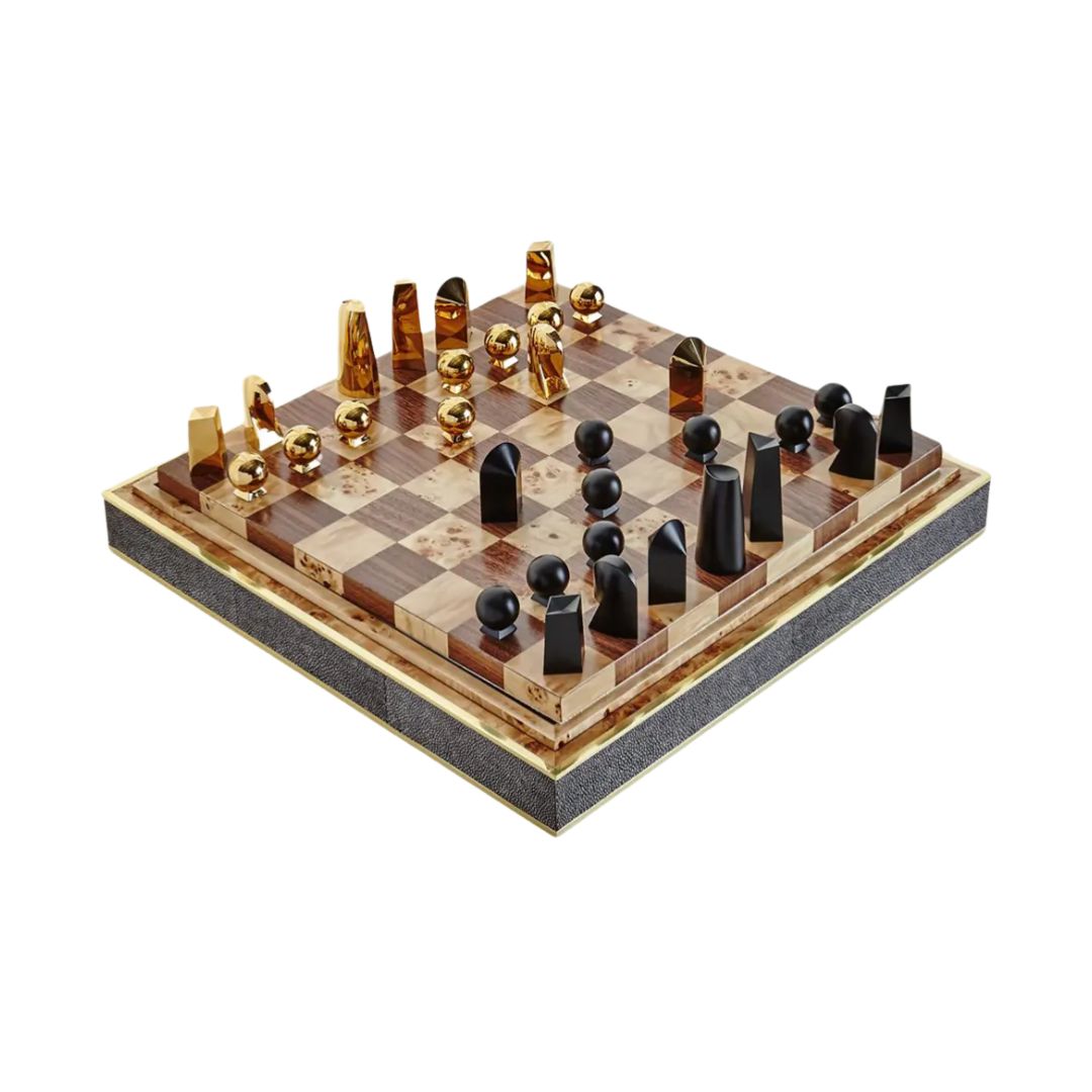 AERIN Faux Shagreen Chess Set