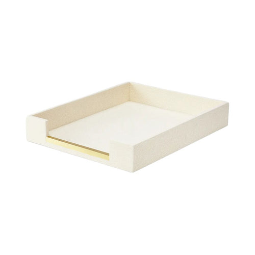 AERIN Faux Shagreen Paper Tray in Cream