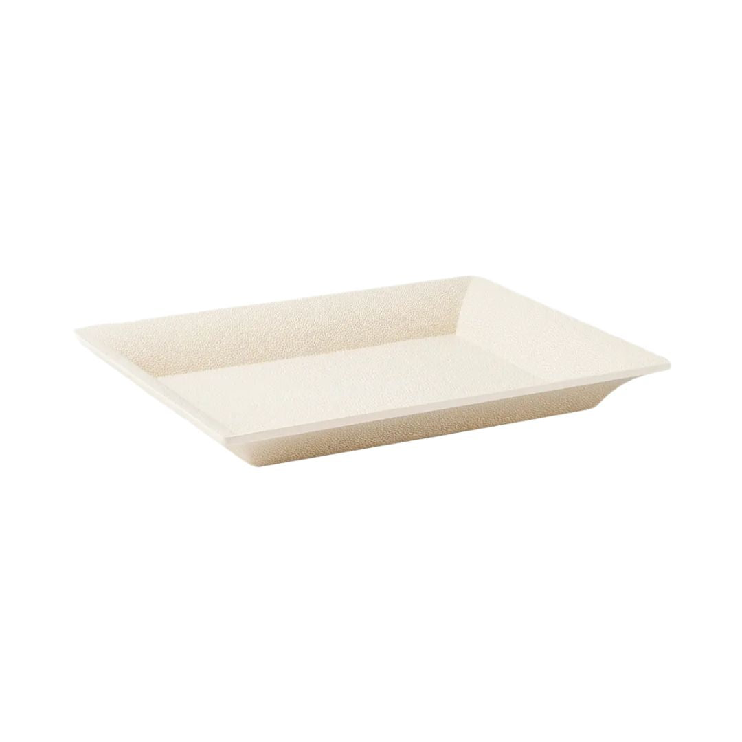 AERIN Faux Shagreen Small Tray in Cream