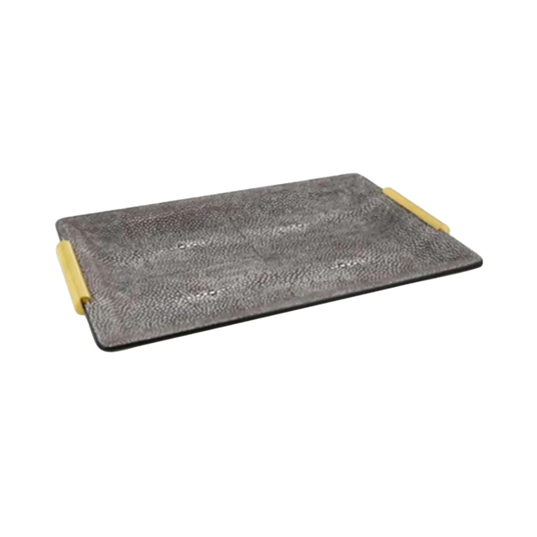 AERIN Faux Shagreen Small Vanity Tray in Chocolate