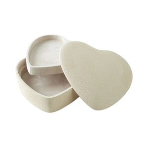 AERIN Faux Shagreen Heart Jewelry Box in Cream