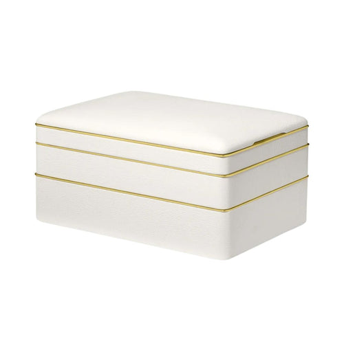 AERIN Piero Large Stacked Jewelry Box in Open White