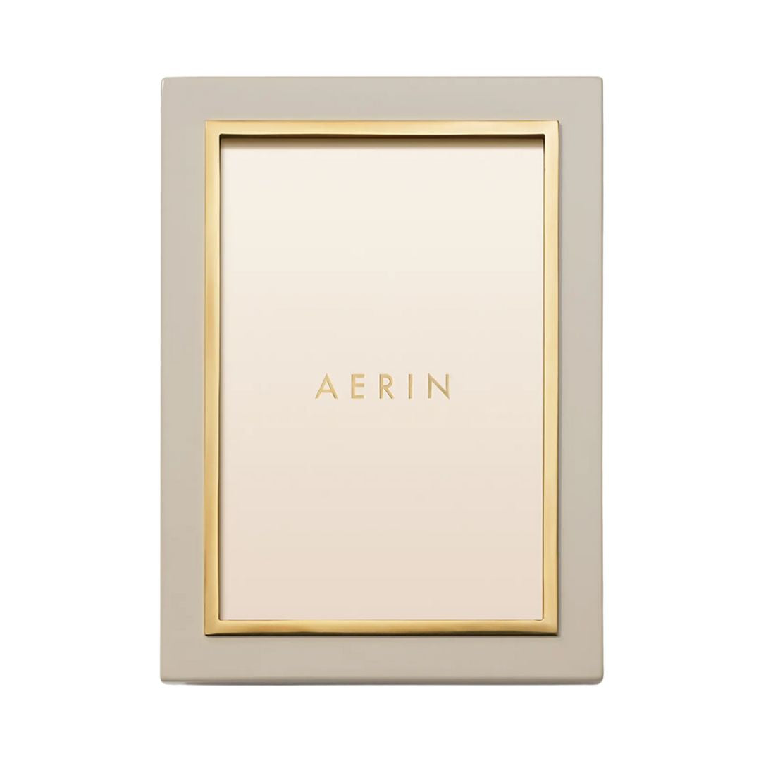 AERIN Varda Lacquer Photo Frame, French Blue - 4x6 in Taupe