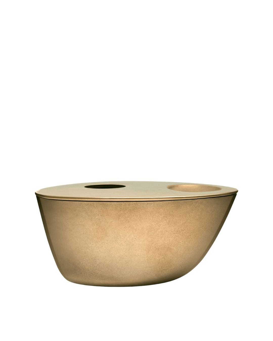 AESOP brass oil burner. Sculptural vessel designed to diffuse essential oil blends and elevate interior rituals.