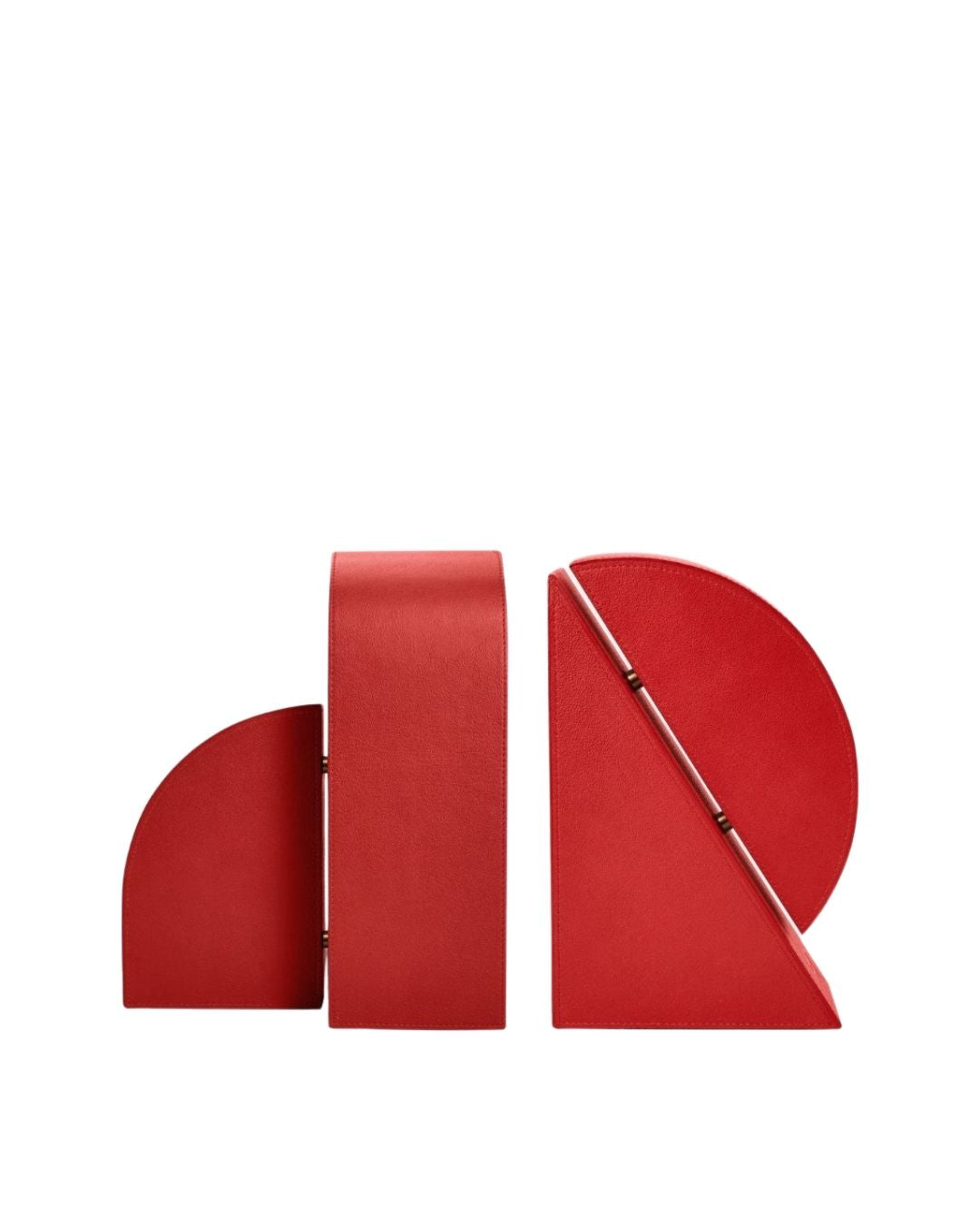 ASSOULINE Cubist bookends in red. Sculptural geometric accents for shelves, desks, and refined interiors.