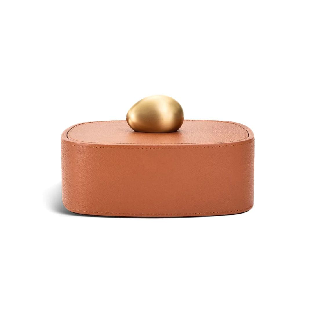 ASSOULINE Pebble Trinket Box in Camel