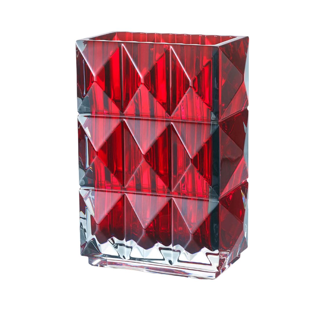 BACCARAT Louxor Rectangular Vase in Red