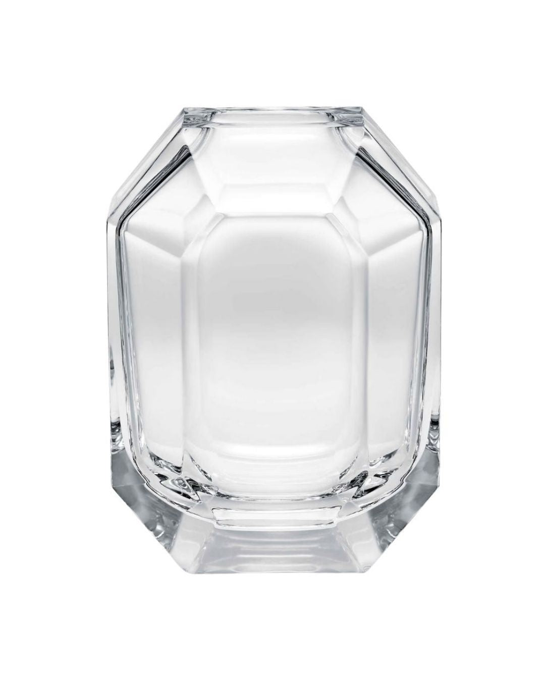 BACCARAT Octogone bud vase. Faceted crystal design for single stems and refined interior styling.