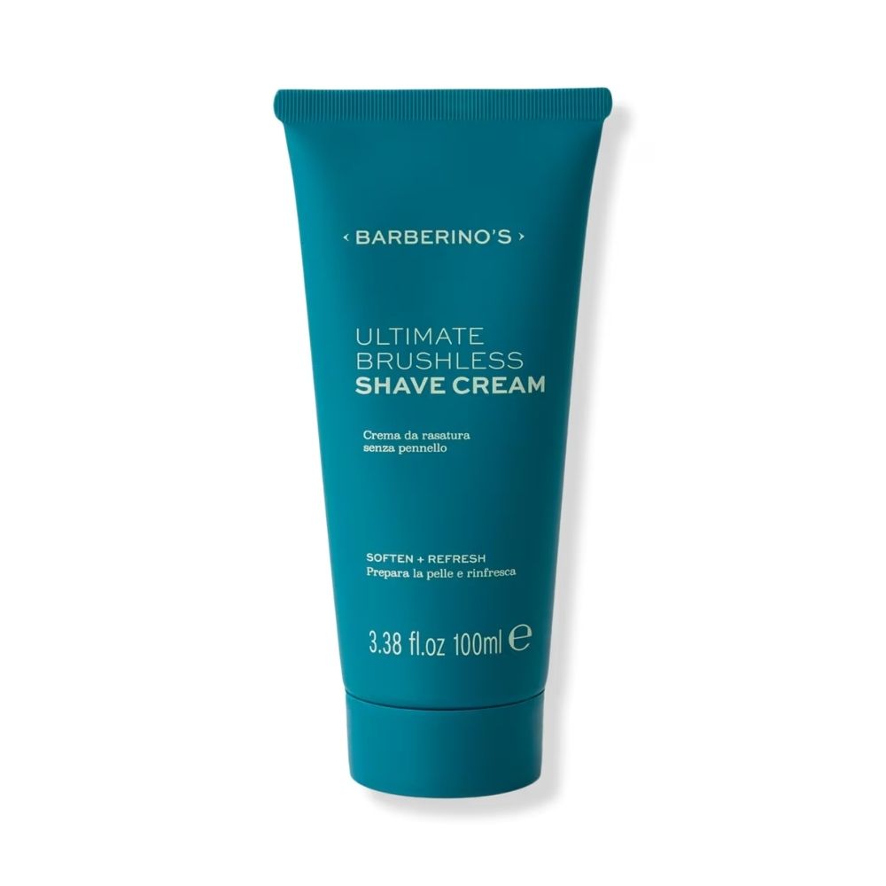 BARBERINO'S Ultimate Brushless Shave Cream delivers a smooth, comfortable shave while helping reduce razor irritation.