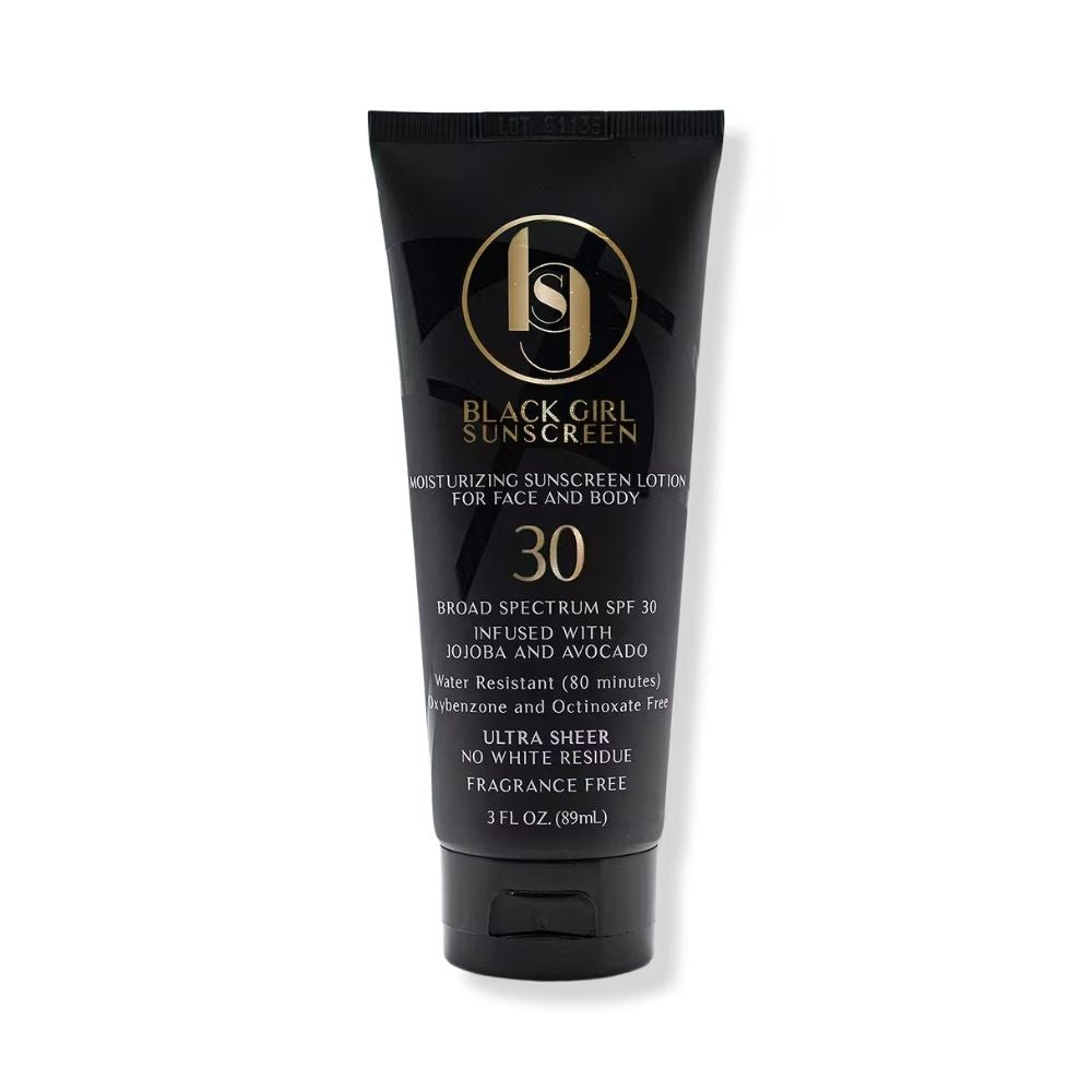BLACK GIRL SUNSCREEN SPF 30 hydrates skin while providing broad-spectrum SPF 30 protection.