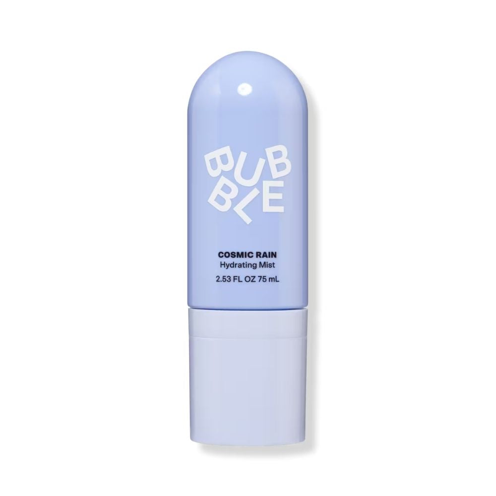 BUBBLE Cosmic Rain Mist hydrates skin and refreshes the complexion with a lightweight facial mist.