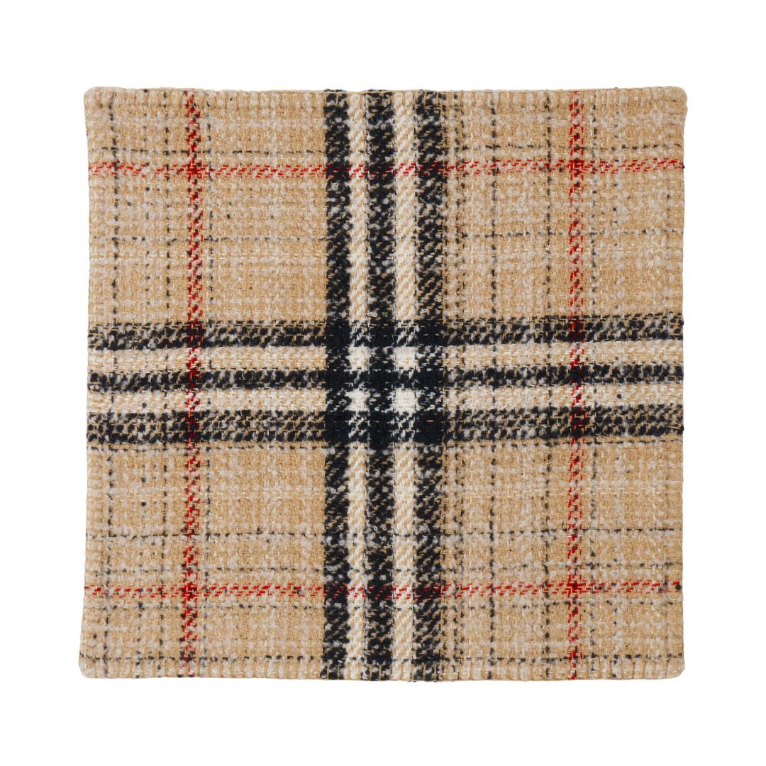 BURBERRY Giant Check Tweed Cushion Cover in Beige