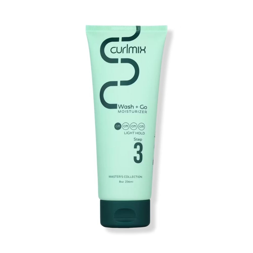 CURLMIX Wash & Go Moisturizer hydrates curls, reduces frizz, and provides light hold for defined styles.