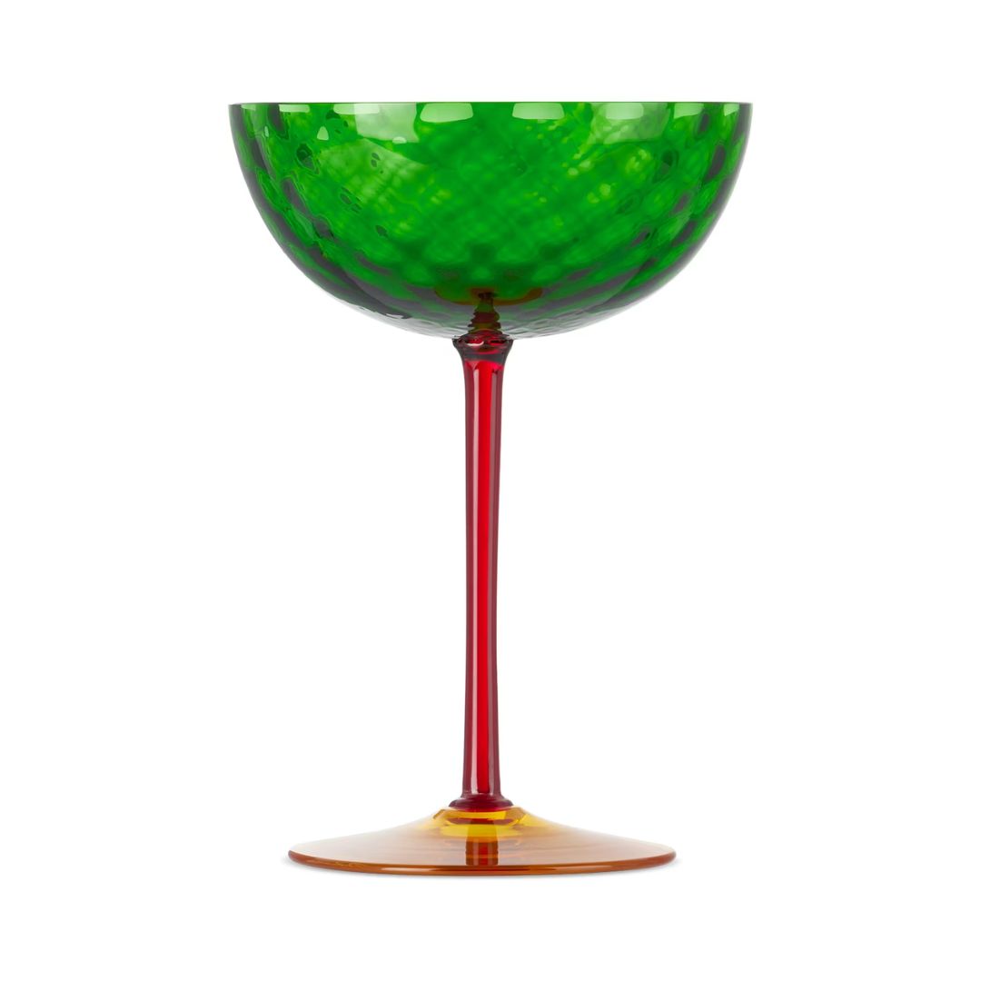 DOLCE & GABBANA Carretto Champagne Glass in Green