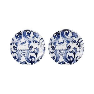 DOLCE & GABBANA Mediterraneo Dinner Plate Set in White & Navy