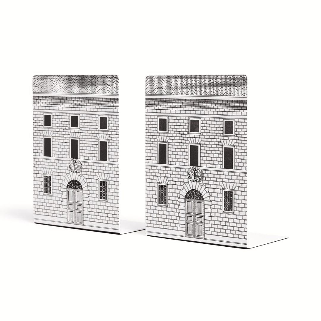 FORNASETTI Architettura Bookends in White & Black