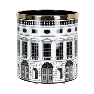 FORNASETTI Architettura Paper Basket in White & Black