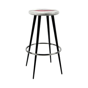 FORNASETTI Bocca Bar Stool in Black, White & Red