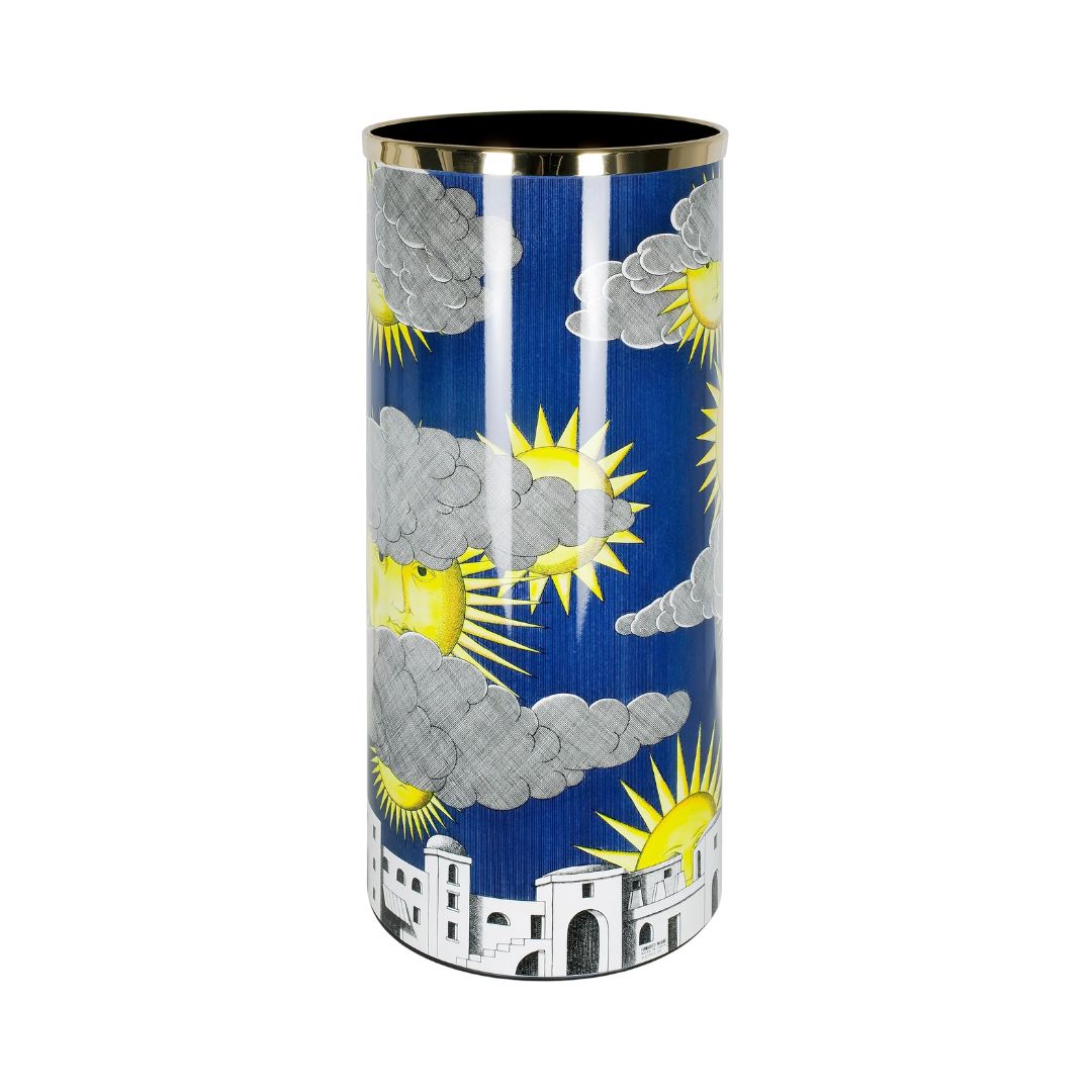 FORNASETTI Capri Umbrella Stand in Blue & Yellow
