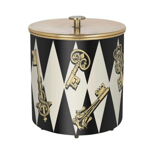 FORNASETTI Chiavi Ice Bucket in Gold & Rombi