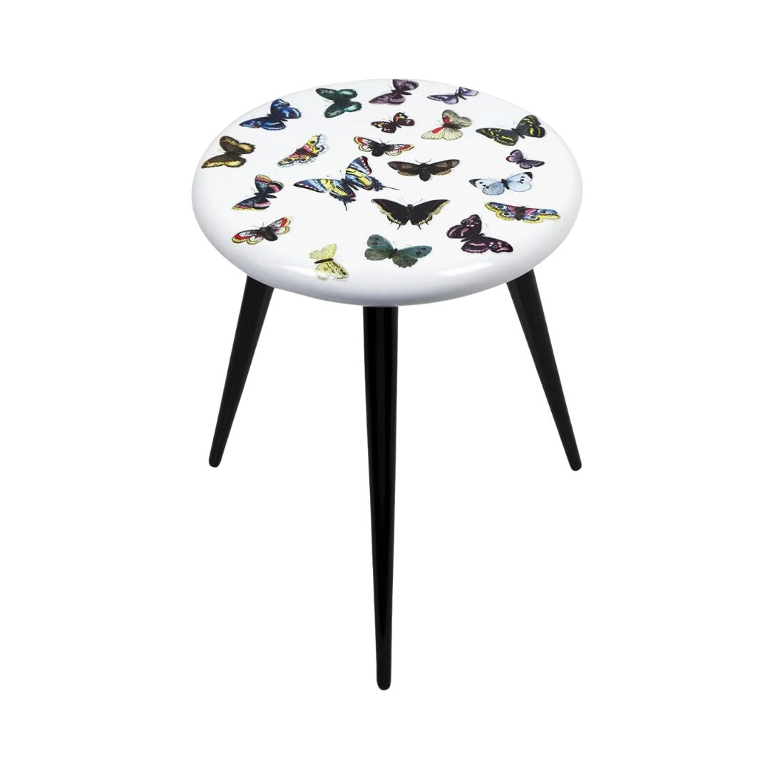 FORNASETTI Farfalle Stool in White & Black