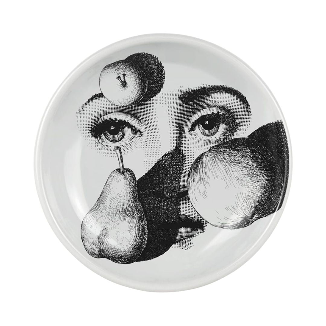 FORNASETTI Lina Cavalieri Round Ashtray in White & Black