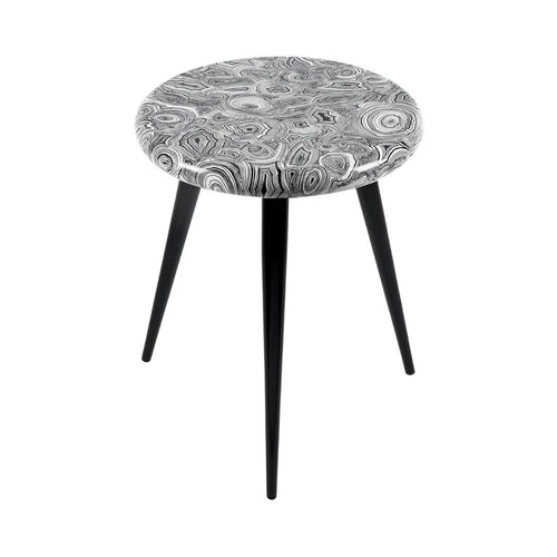 FORNASETTI Malachite Stool in Black & White