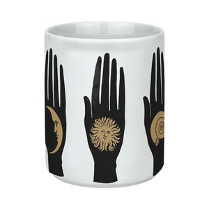 FORNASETTI Mani Silhouette Pencil Holder in White, Black & Gold