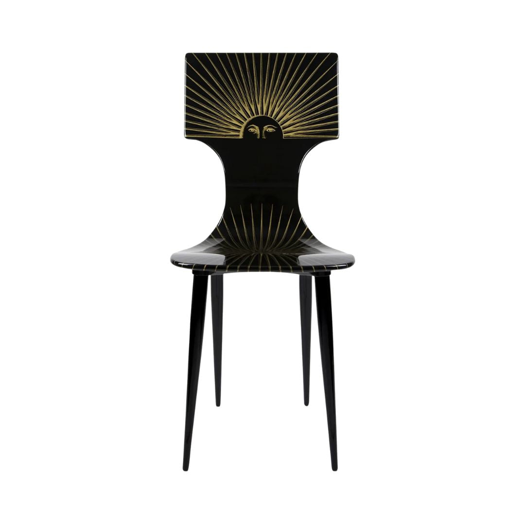 FORNASETTI Sole Chair in Black & Gold