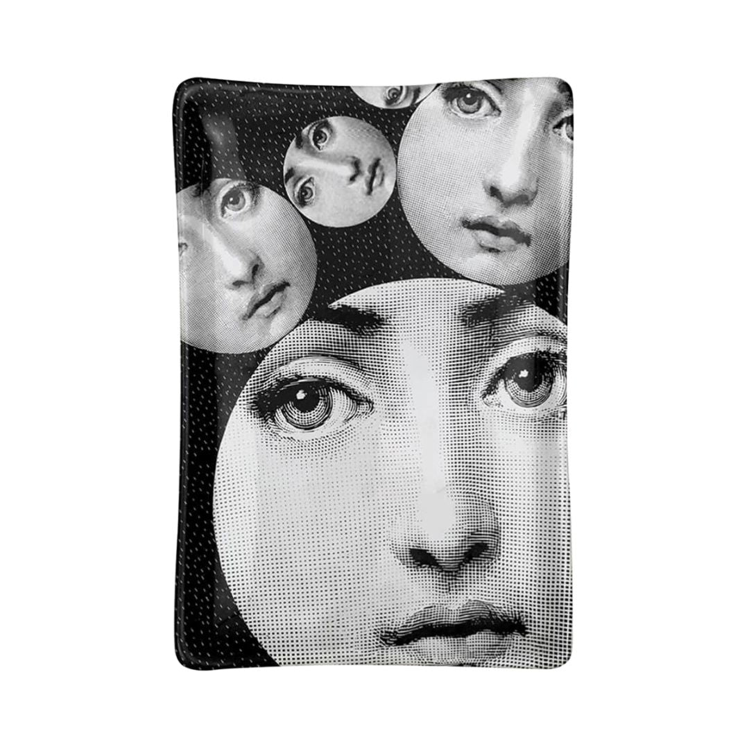 FORNASETTI Tema E Variazioni N.242 Rectangular Ashtray in Black & White