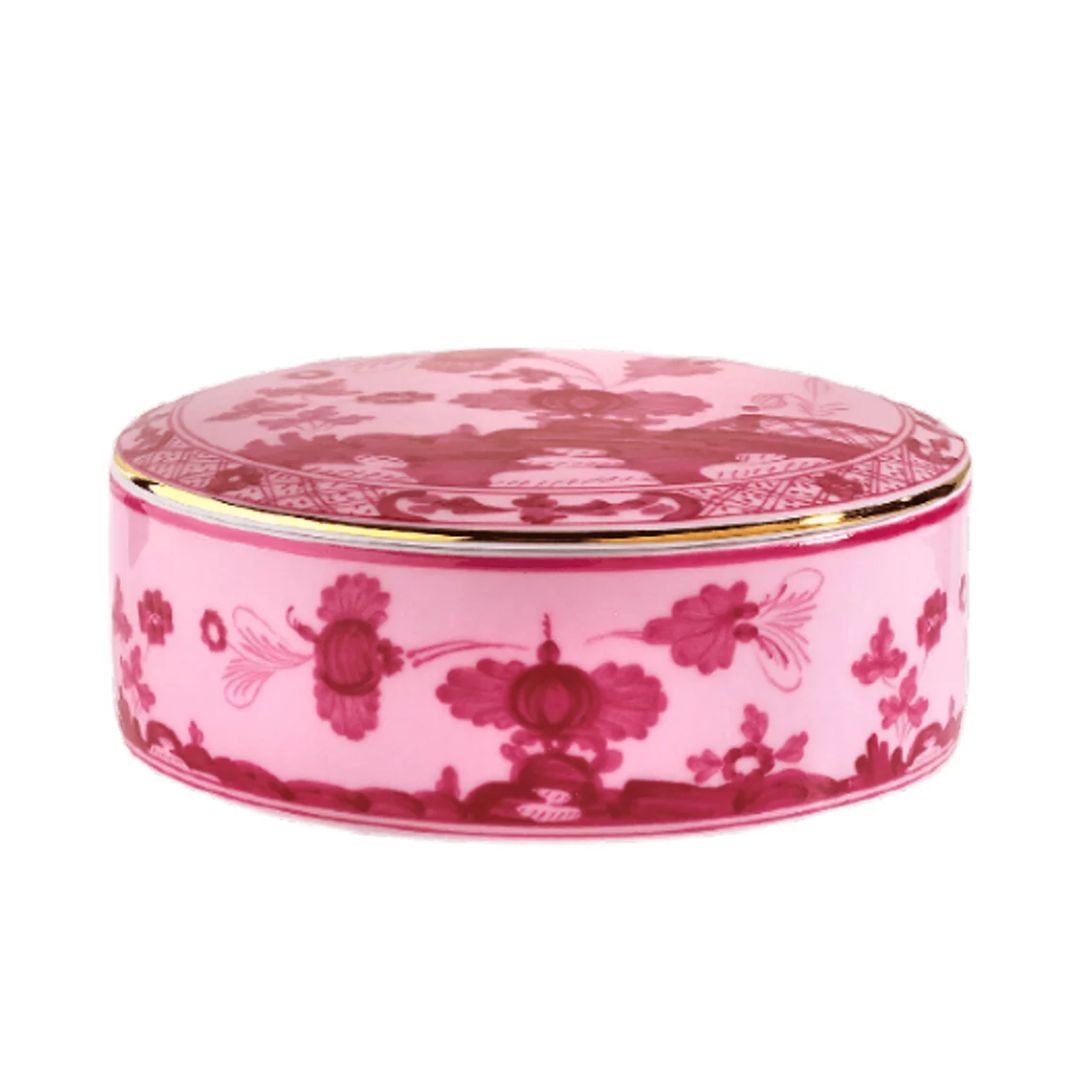 GINORI 1735 Oriente Italiano Round Box with Cover in Pink