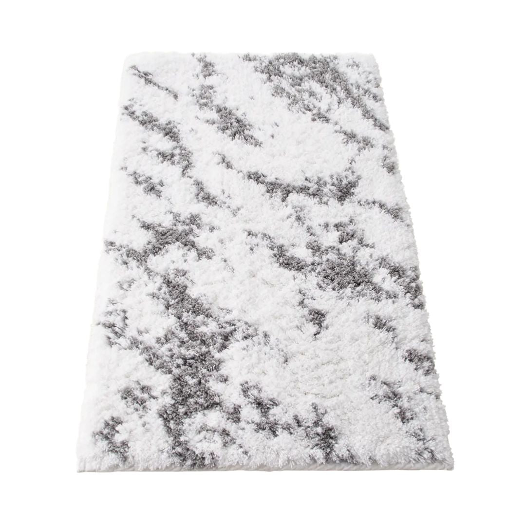 GRACCIOZA Mabel Bath Rug in White & Grey