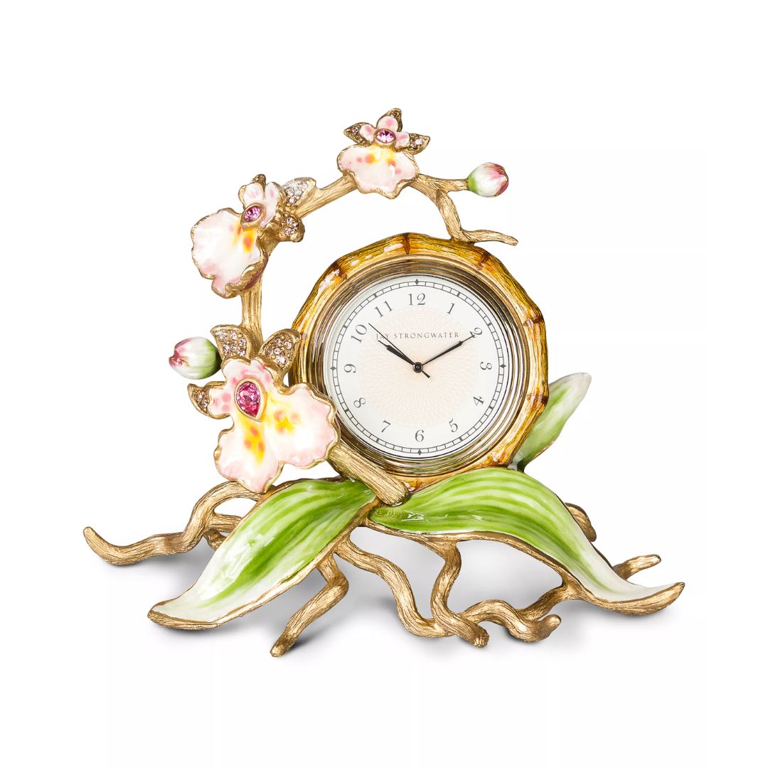 JAY STRONGWATER Tara Orchid Clock