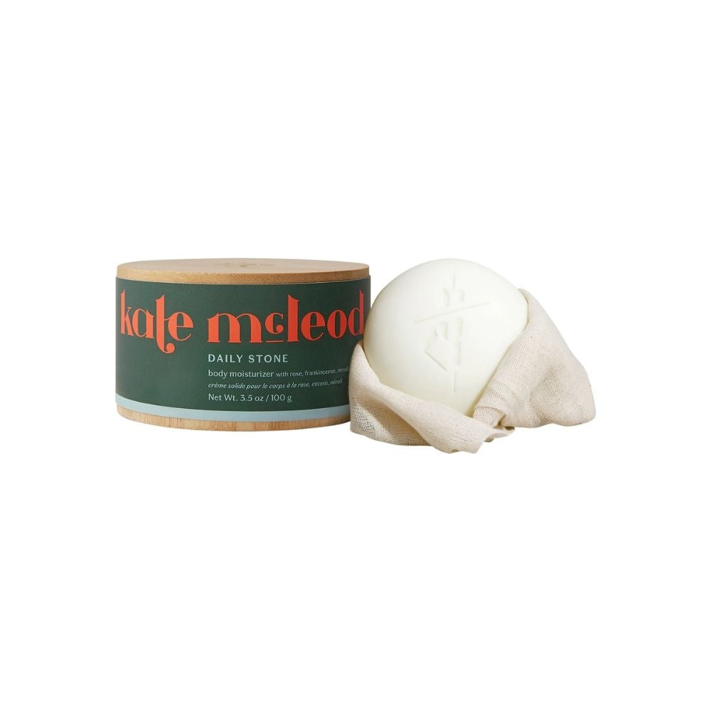 KATE MCLEOD Daily Stone deeply moisturizes skin and helps support a soft, smooth complexion.