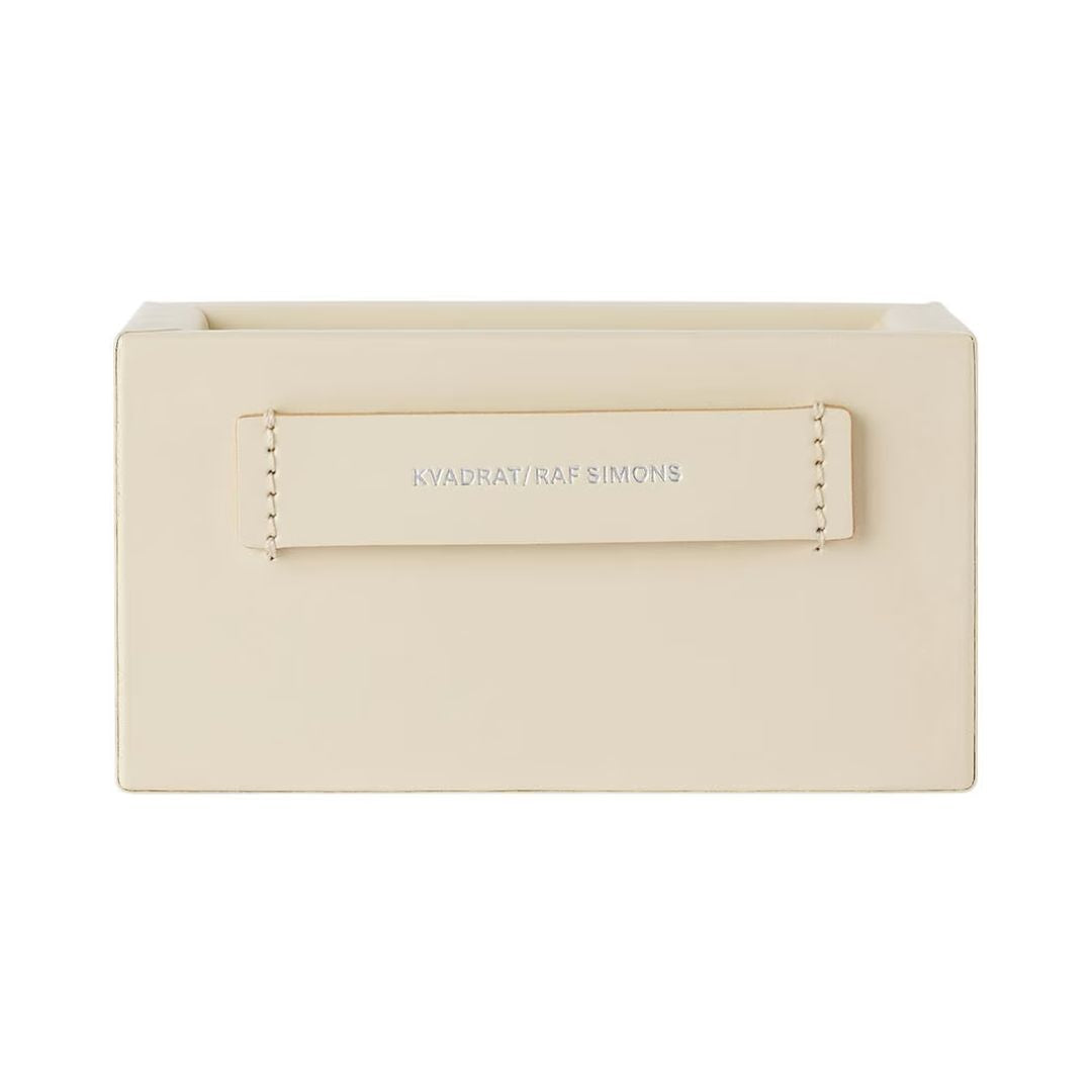 KVADRAT x RAF SIMONS Small Leather Accessory Box in Off-White
