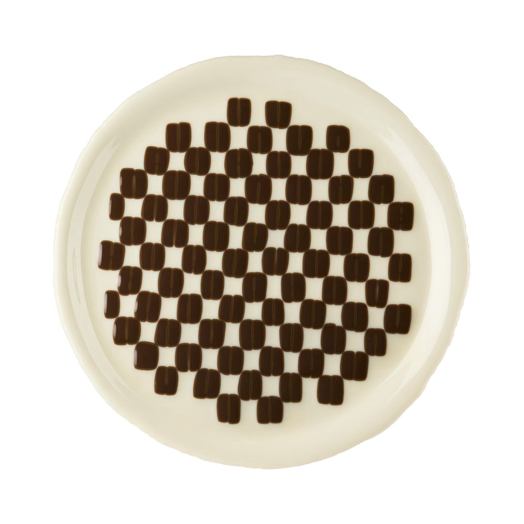 LOS OBJETOS DECORATIVOS Rounded Tray in Beige & Brown