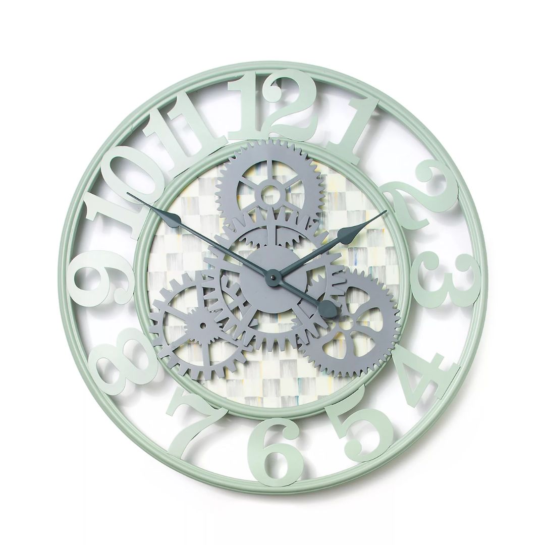MACKENZIE-CHILDS Sterling Check Farmhouse Wall Clock