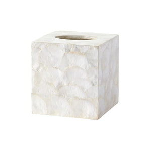 PIGEON AND POODLE Andria Capiz Tissue Box Cover in Ivory